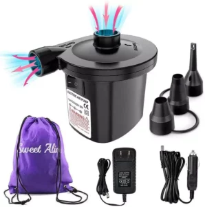 SWEET ALICE Electric Air Pump, 110V AC-12V DC Portable Air Mattress Pump